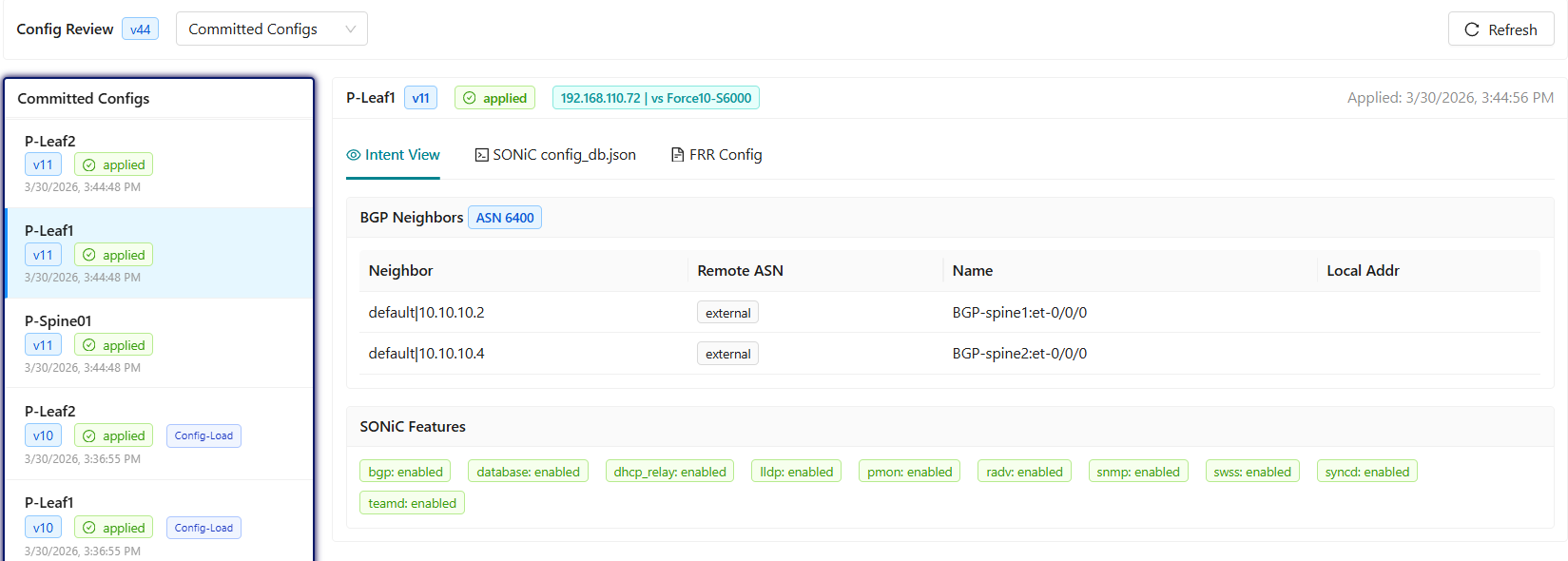 NetFabric configuration management